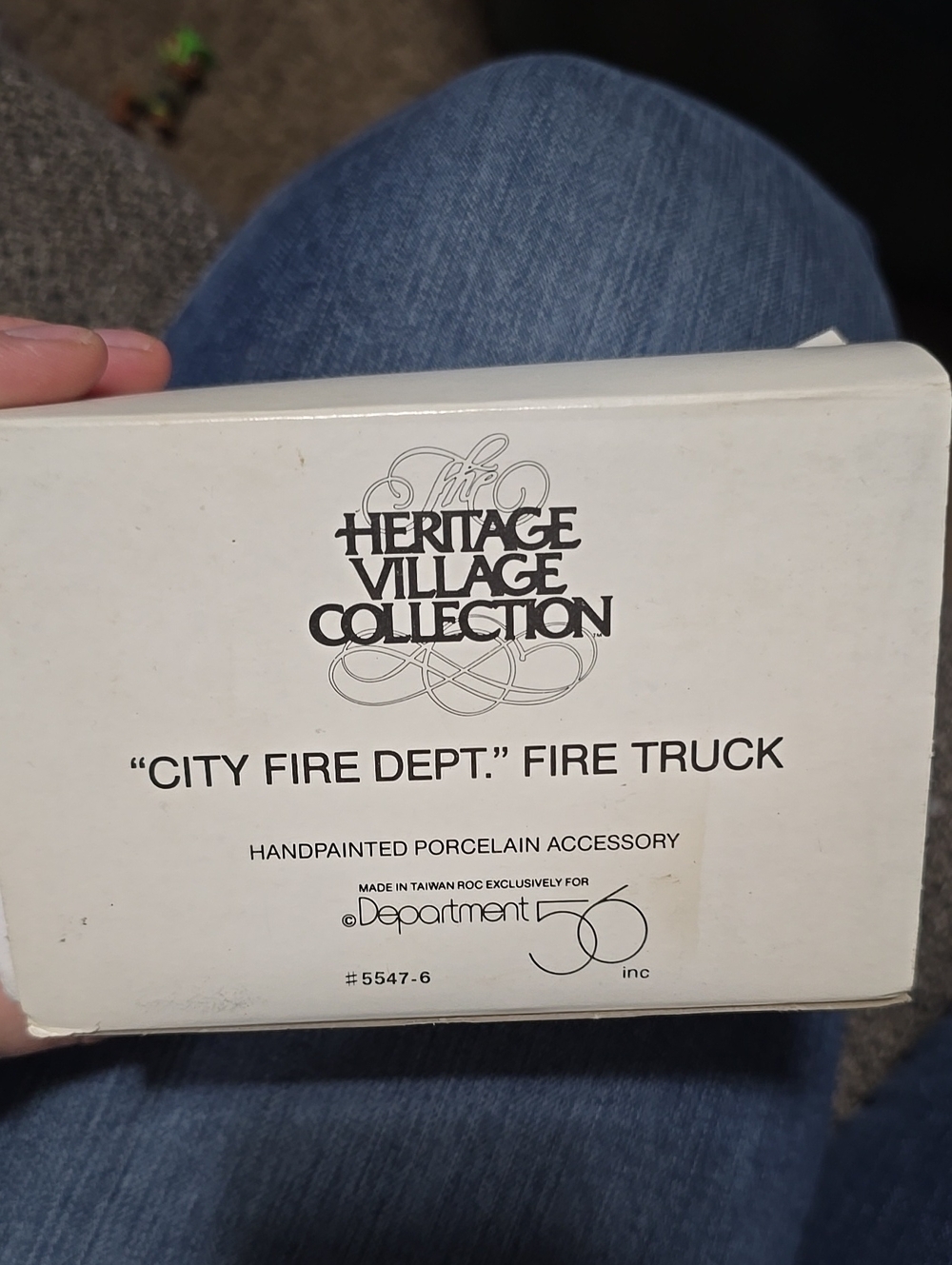 "City Fire Dept." Fire Truck Porcelain. Dept 56 Heritage Village Collection
